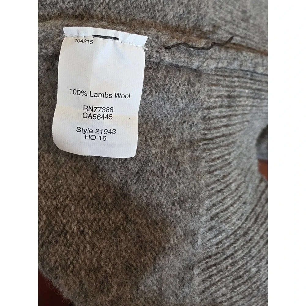 J Crew Mens Shawl Collar Sweater 100%‎ Lambs Wool Button Neck Gray Size M